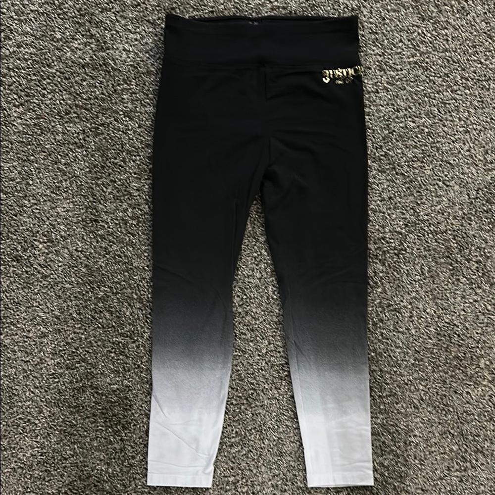 Justice Black and White Leggings with Gradient Design